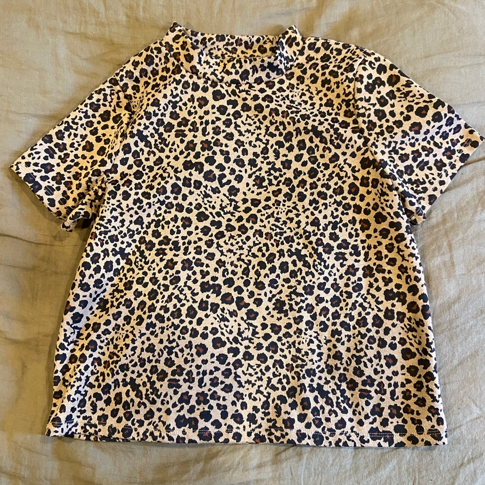 14th & Union mockneck animal print top